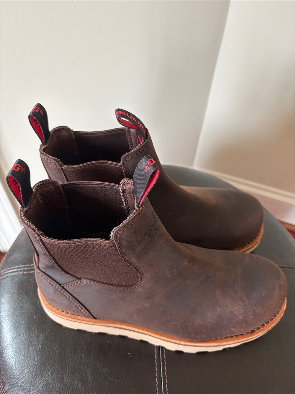 Red Wing Shoes 2446 Brown Leather Chukka Boots with Red Pull Tabs 9 E2 - Picture 2 of 7